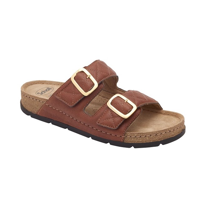 Scholl Calzatura Bora 2 Straps Synthetic Tobacco 36