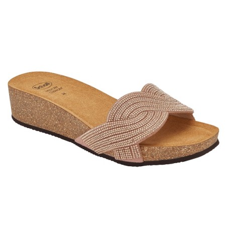 Scholl Calzatura Vegas Low Microfibre+strass W Rose Gold 41