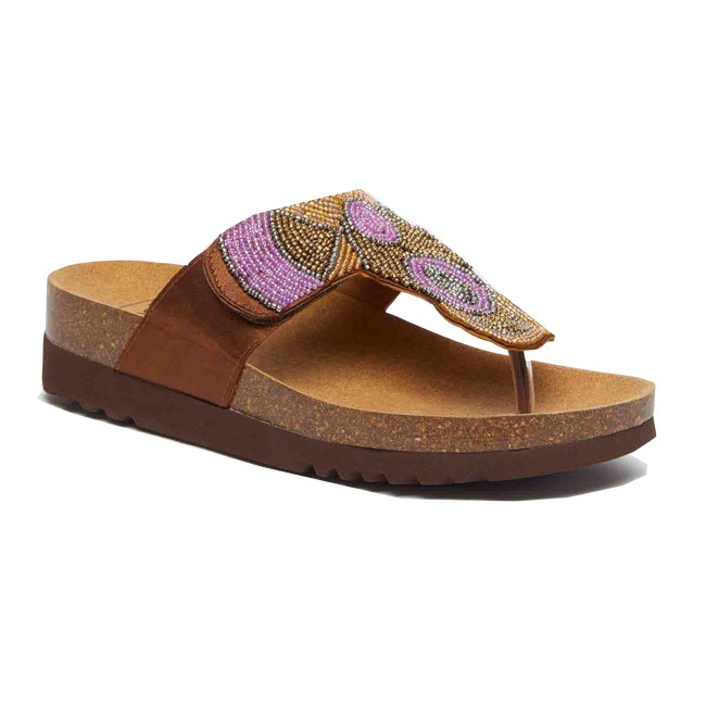 Scholl Calzatura Tanisha Satin+beads Bis W Brown 41