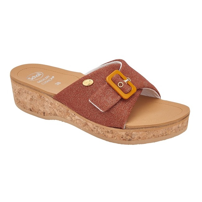 Scholl Calzatura Wappy Glittered Synthetic W Tobacco 37