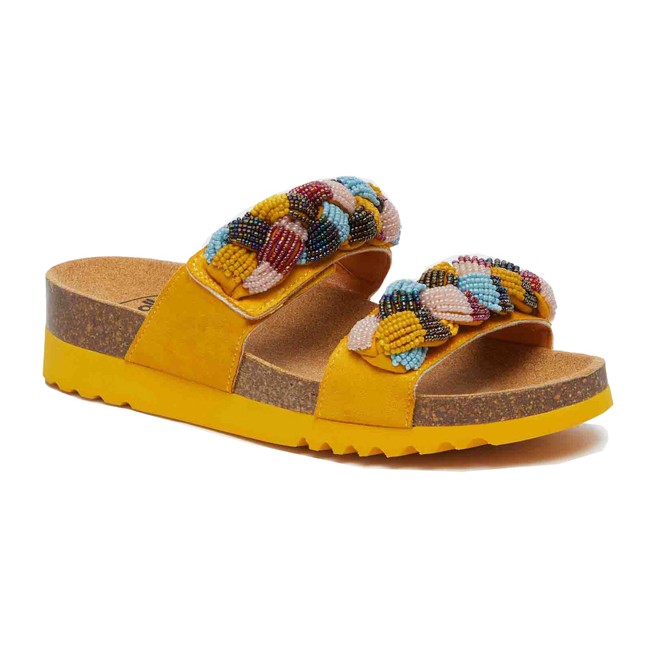 Scholl Calzatura Nice Microfibre+beaded Bride W Yellow/multi 39 Scholl Calzatura Nice Microfibre+beaded Bride W Yellow/multi 39