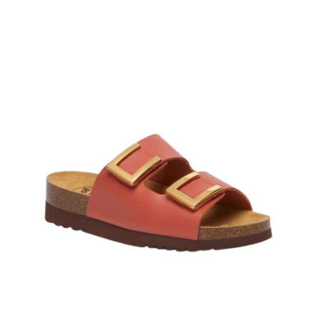 Scholl Calzatura Monterey 2 Straps Vintage Leather Bis W Brick 37