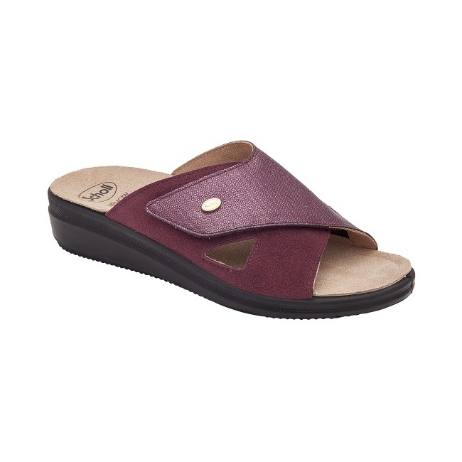 Scholl Calzatura Antonia Cross Printed Synthetic+suede W Bordeaux 41