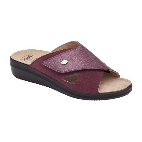 Scholl Calzatura Antonia Cross Printed Synthetic+suede W Bordeaux 41