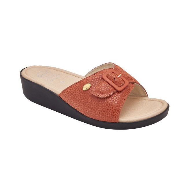 Scholl Calzatura Mango Squared Printed Suede W Rust 38