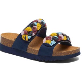 Scholl Calzatura Nice Microfibre+beaded Bride W Navy Blue/multi 37