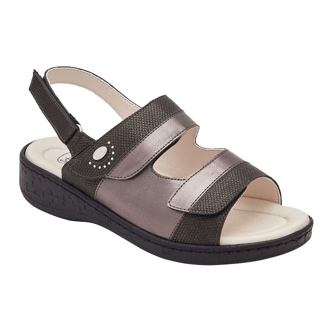 Scholl Calzatura Marinella Sandal Iridescent Synthetic+printed Synthetic W Black 39