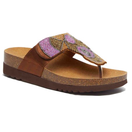 Scholl Calzatura Tanisha Satin+beads Bis W Brown 37