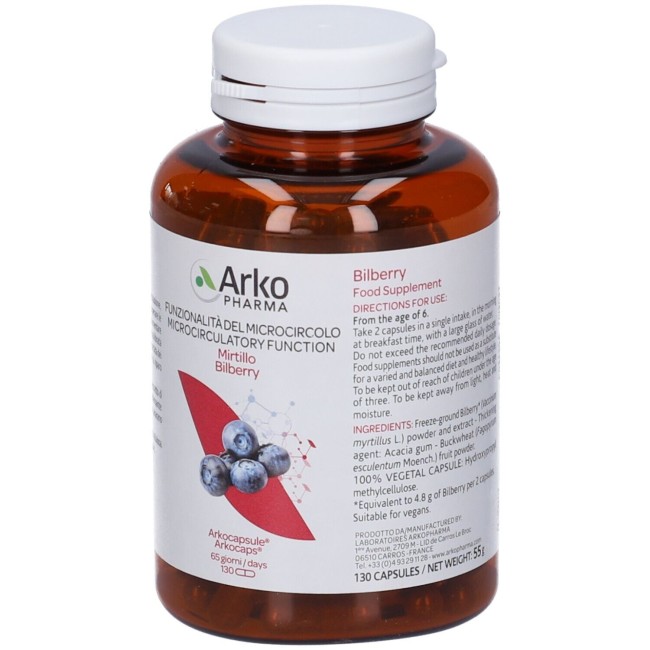 Arkopharma Arkocapsule Funzionalita' Microcircolo Mirtillo 130 Capsule