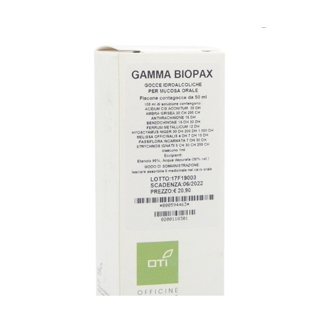 Oti Officine Terapie Innovative Gamma Biopax Gocce 50ml