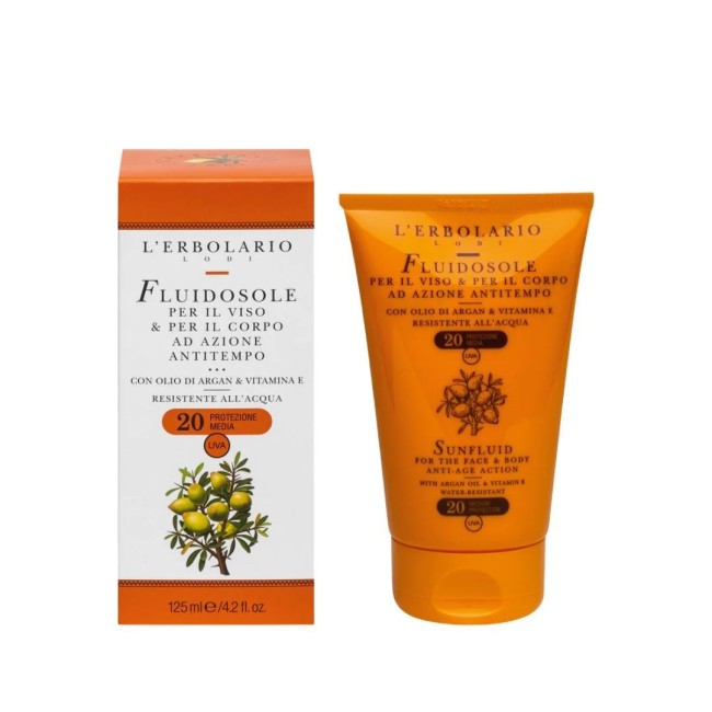 L'erbolario Fluidosole Viso E Corpo Azione Antitempo Spf20 125 Ml