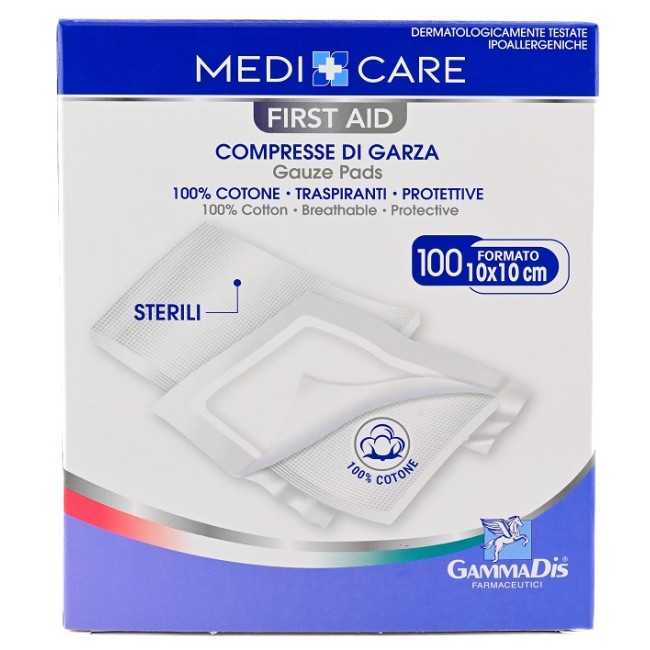 Gammadis Farmaceutici Garza Medicare Cotone 10x10 Cm 100 Pezzi Gammadis Farmaceutici Garza Medicare Cotone 10x10 Cm 100 Pezzi