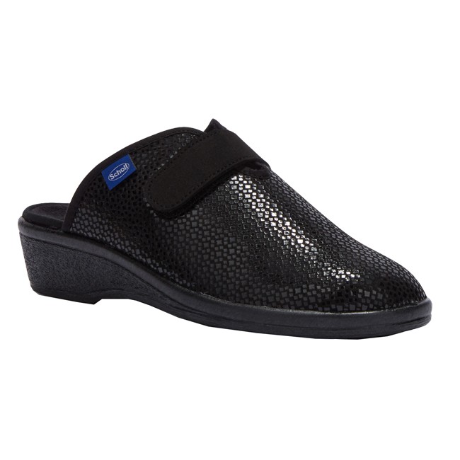 Scholl Elsa Strap Printed Elasticated W Black 40 Scholl Elsa Strap Printed Elasticated W Black 40