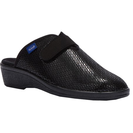 Scholl Elsa Strap Printed Elasticated W Black 40 Scholl Elsa Strap Printed Elasticated W Black 40