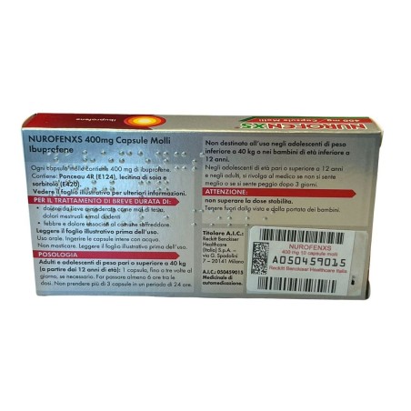 Reckitt Benckiser Nurofenxs 400 Mg Capsule Molli Ibuprofene