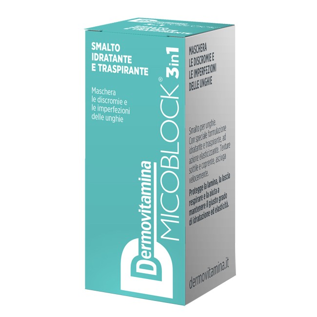 Pasquali Dermovitamina Micoblock 3 In 1 Smalto Idratante E Traspirante Turchese 5 Ml