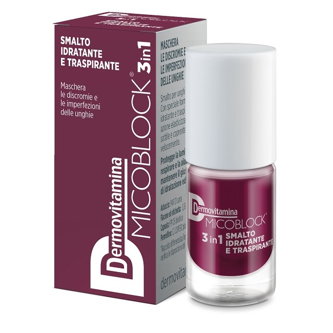 Pasquali Dermovitamina Micoblock 3in1 Smalto Idratante Traspirante Prugna 5 Ml