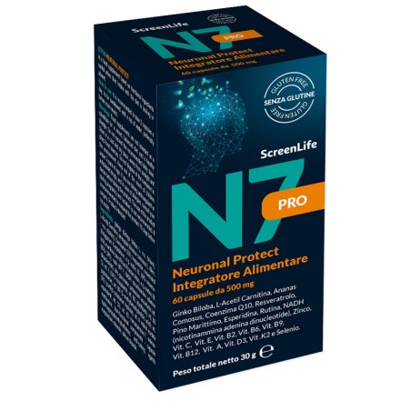 Screen Italia N7pro Neuronal Protect 60 Compresse Integratore Cefalle Emicrania Mal Di Testa Screen Italia N7pro Neuronal Protect 60 Compresse Integratore Cefalle Emicrania Mal Di Testa