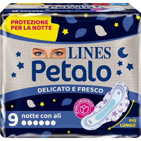 Fater Lines Petalo Blu Assorbente Notte 9 Pezzi