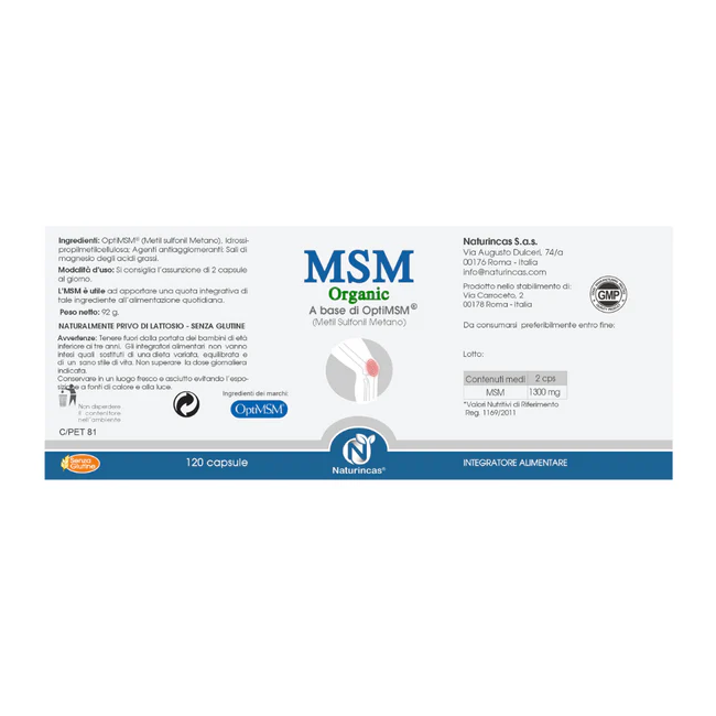 Naturincas Msm Organic 120 Capsule Naturincas Msm Organic 120 Capsule