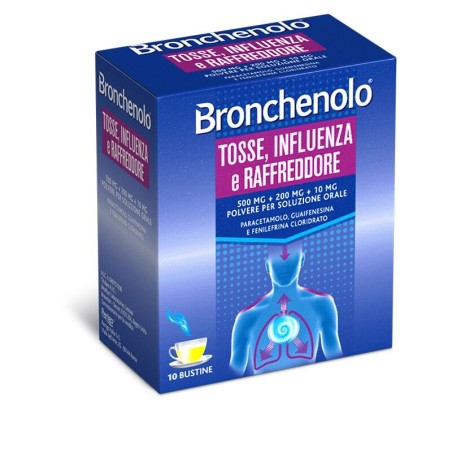 Bronchenolo Tosse Influenza e Raffreddore 500mg 10 Bustine Bronchenolo Tosse Influenza e Raffreddore 500mg 10 Bustine