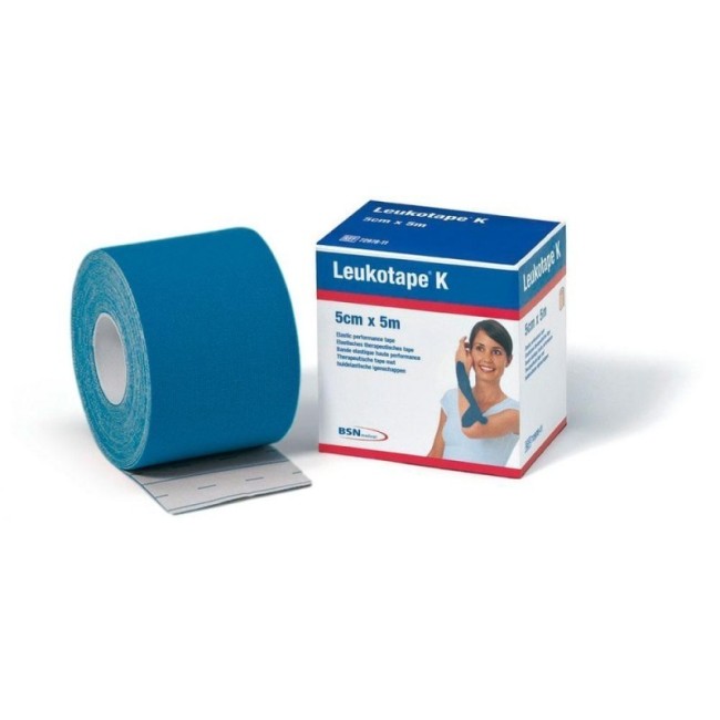 Essity Benda Adesiva Leukotape K Per Taping Fisioterapico Larghezza 2,5 Cm Lunghezza 5 M Colore Blu In Rotolo