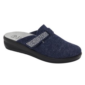 Scholl Calzatura Esther Strap Wool+strass Woman Navy Blue Lana + Strass 38