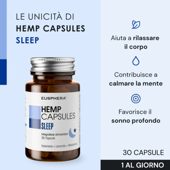 Eusphera Hemp Capsules Sleep 30 Capsule Da 599 Mg