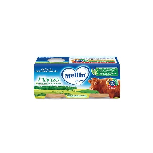 Danone Mellin Omogeneizzato Manzo 2x120 G