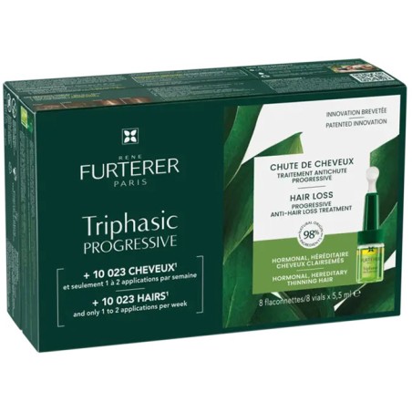 Rene Furterer Triphasic Progressive Gentech Trattamento Anticaduta Longevita' E Densita' 8 Fiale Da 5,5 Ml