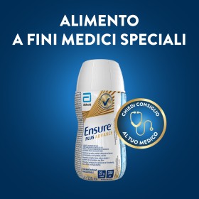 Confezione da 4 bottiglie da 220 ml Ensure Plus Advance gusto vaniglia, supplemento ipercalorico e iperproteico pronto da bere.
