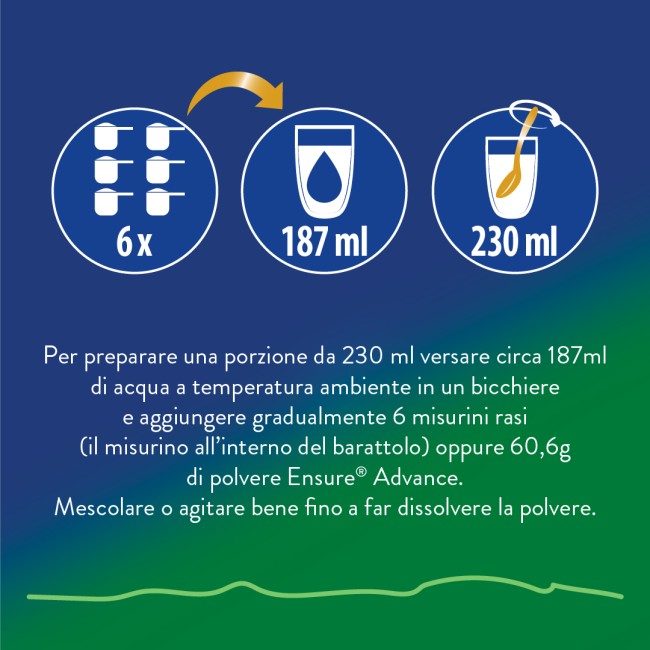 Barattolo Ensure Advance Vegetale 850 g gusto mandorla, integratore nutrizionale con proteine vegetali.