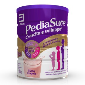Barattolo Pediasure Integratore Bambini 850 g gusto fragola, supporto nutrizionale completo.