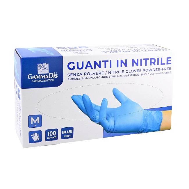 Gammadis Farmaceutici Guanti Nitrile Senza Polvere Medium 100 Pezzi Gammadis