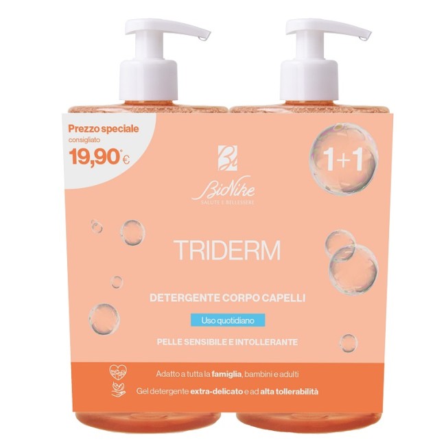 Bionike Triderm Bipack Detergente Corpo Capelli 750 Ml
