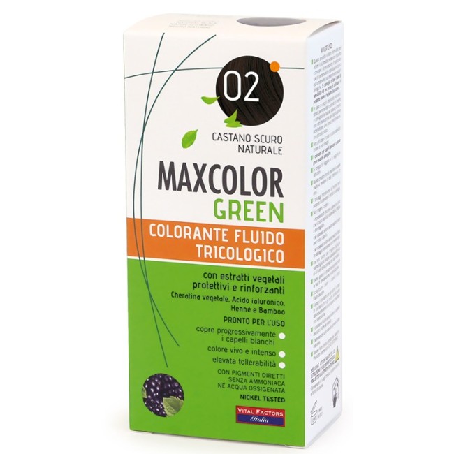 Vital Factors Maxcolor Green 02 Castano Scuro Naturale 75 Ml + Balsamo 15 Ml
