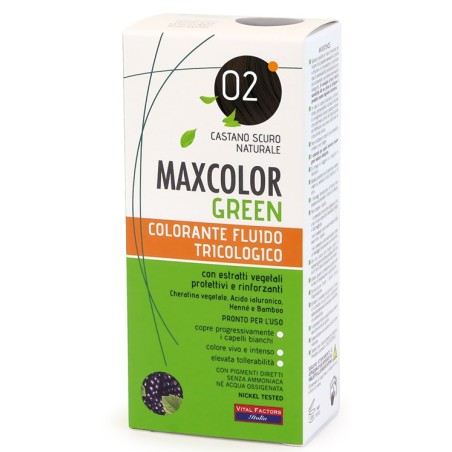 Vital Factors Maxcolor Green 02 Castano Scuro Naturale 75 Ml + Balsamo 15 Ml