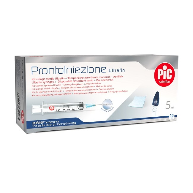 Theras Consumer Health Prontoiniezione Ultrafin Kit Siringa Sterile 5 Ml Gauge 23 10 Pezzi + Tamponcino Assorbente Monouso + Apr