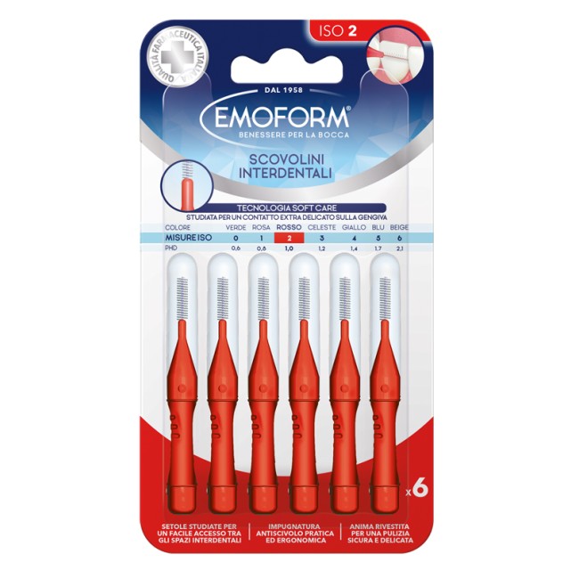Polifarma Emoform Scovolino Iso 2 Rosso 6 Pezzi