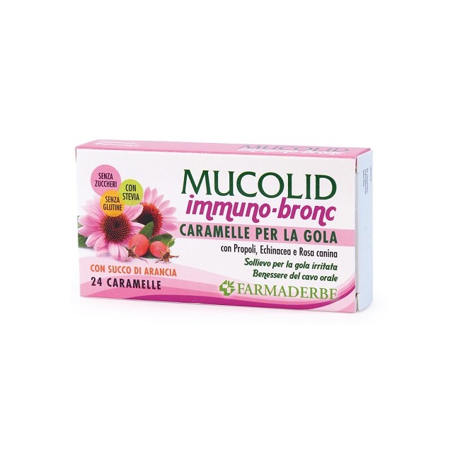 Farmaderbe Mucolid Bronc Immuno 24 Caramelle Gusto Arancia