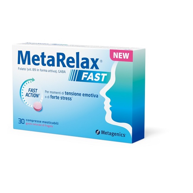 Metagenics Metarelax Fast 30 Compresse Masticabili Gusto Naturale Di Fragola Senza Glutine Senza Lattosio Con Edulcoranti
