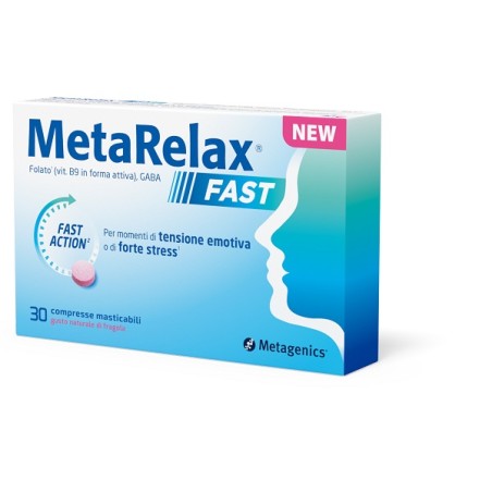 Metagenics Metarelax Fast 30 Compresse Masticabili Gusto Naturale Di Fragola Senza Glutine Senza Lattosio Con Edulcoranti