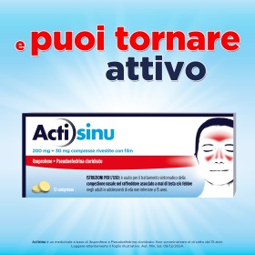 Confezione ActiSinu 12 compresse per sinusite, raffreddore e congestione nasale Confezione ActiSinu 12 compresse per sinusite, raffreddore e congestione nasale