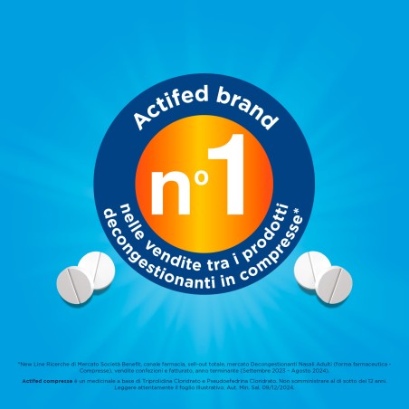 Confezione Actifed 2,5 mg compresse per congestione nasale e raffreddore Confezione Actifed 2,5 mg compresse per congestione nasale e raffreddore