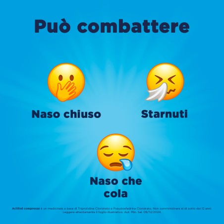 Confezione Actifed 2,5 mg compresse per congestione nasale e raffreddore Confezione Actifed 2,5 mg compresse per congestione nasale e raffreddore