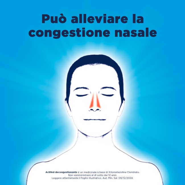 Spray nasale Actifed Decongestionante 0,1% per congestione nasale da raffreddore e sinusite 10 ml