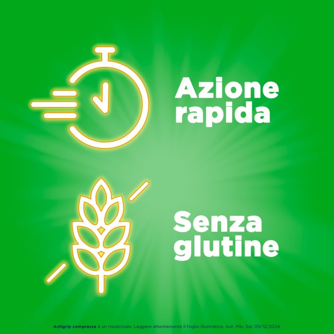 Confezione Actigrip 12 compresse per sintomi influenzali e raffreddore