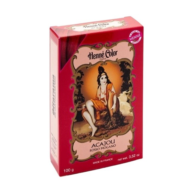Sitarama Polvere Henne Acajou Rosso Mogano Henne Color Polvere Vegetale Colorante Riflessante 100 G