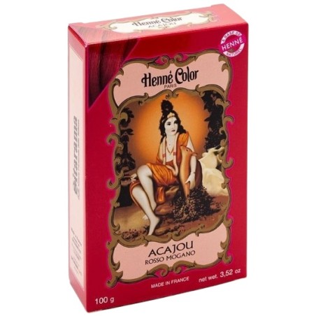 Sitarama Polvere Henne Acajou Rosso Mogano Henne Color Polvere Vegetale Colorante Riflessante 100 G