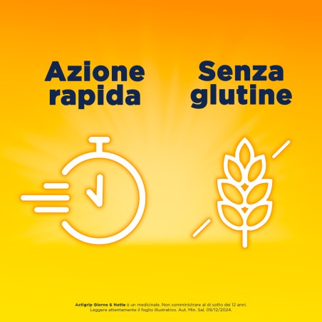 Actigrip Giorno & Notte 12 Compresse Giorno 500mg + 4 Compresse Notte 60mg. Doppia formula: attivo di giorno, riposato di notte